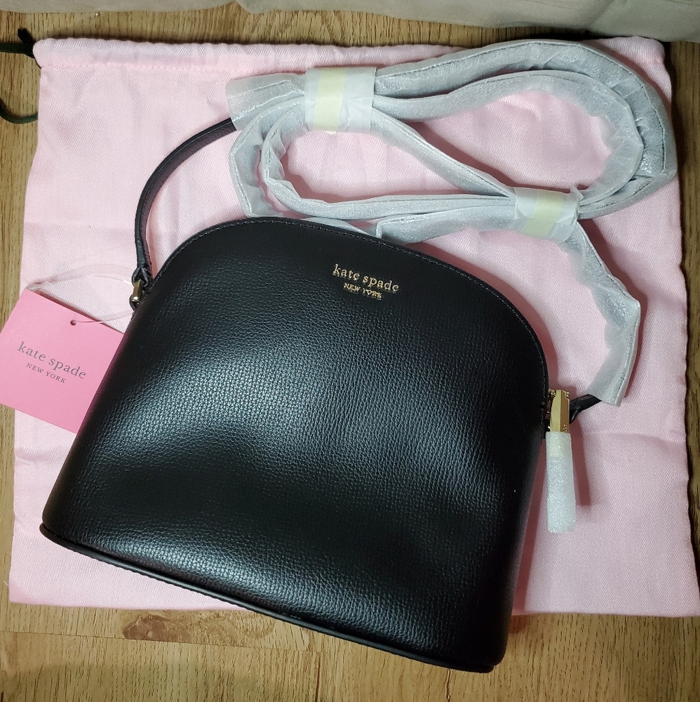 Kate Spade Sylvia Medium Dome Crossbody Black/Gold
